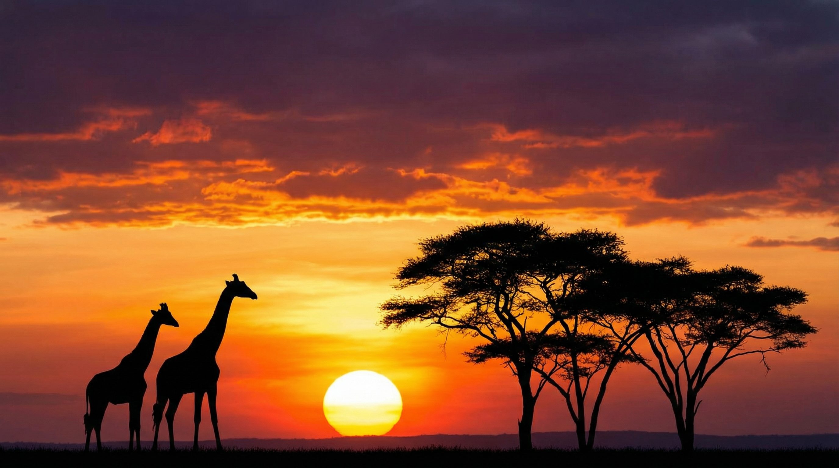 捷克街头短视频：长颈鹿日落剪影