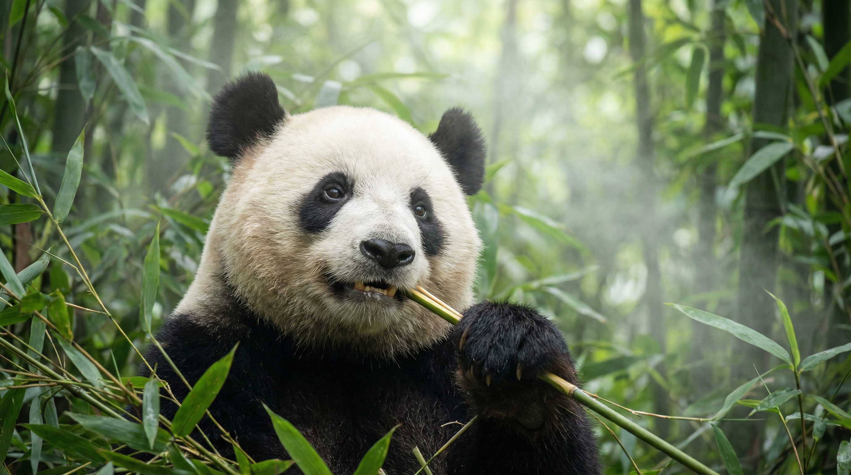 捷克街头视频：大熊猫吃竹子视频教程