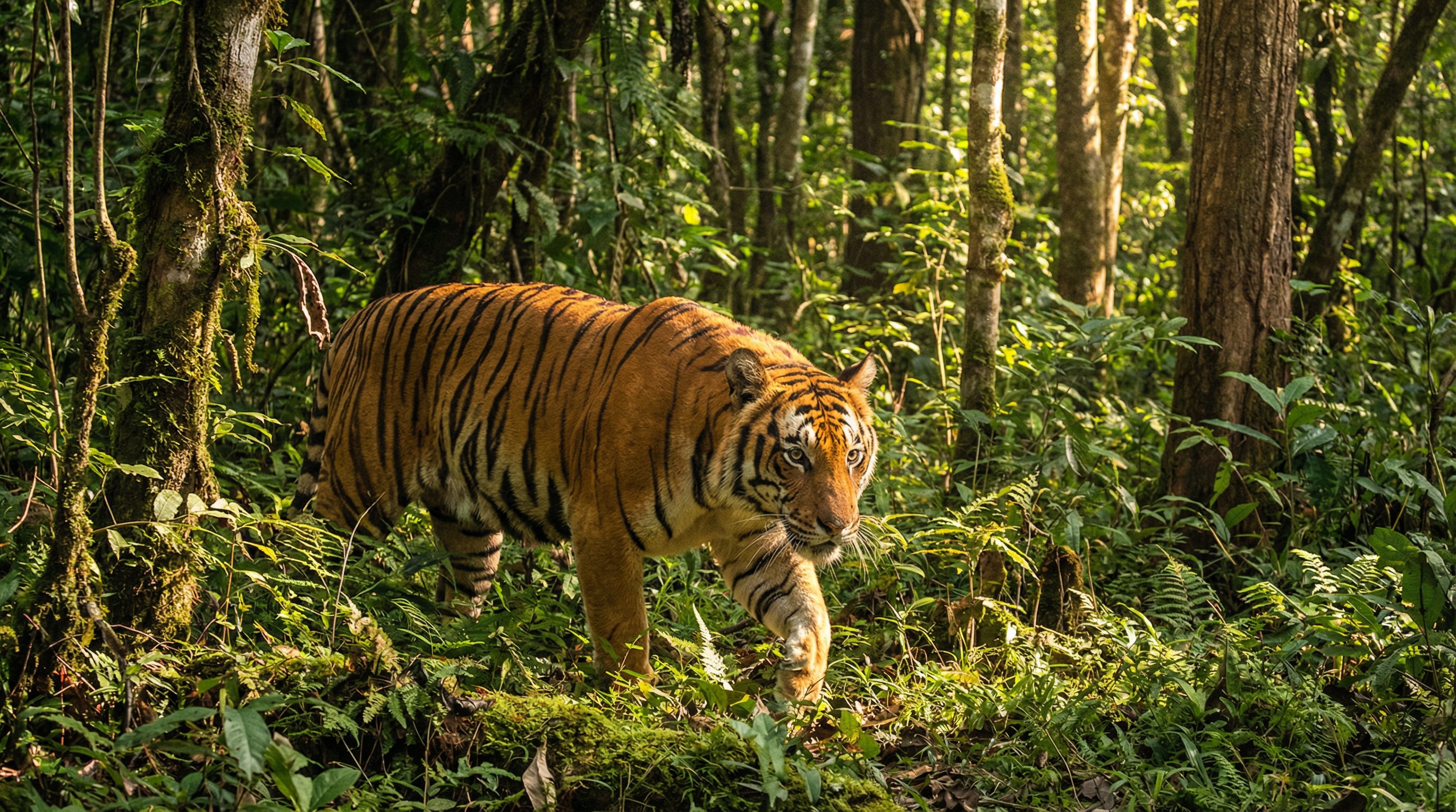 捷克街头视频：孟加拉虎丛林巡视视频